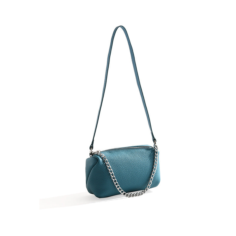 Leather Barrel Chain Bag