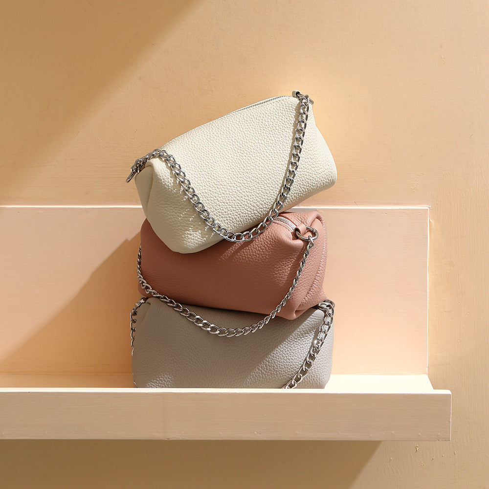 Leather Barrel Chain Bag
