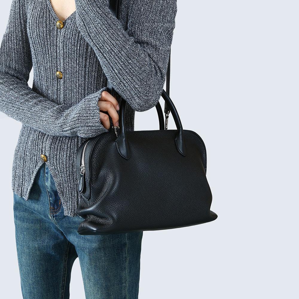 Large Leather Boston Bag