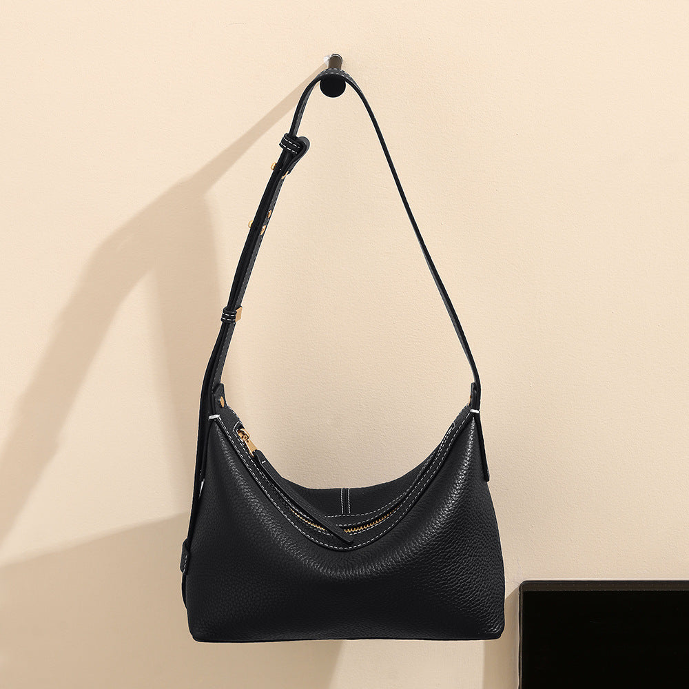 Cowhide Underarm Crossbody Bag