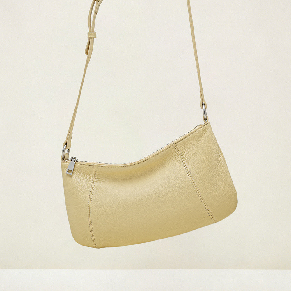 Cowhide Underarm Top-Handle Bag