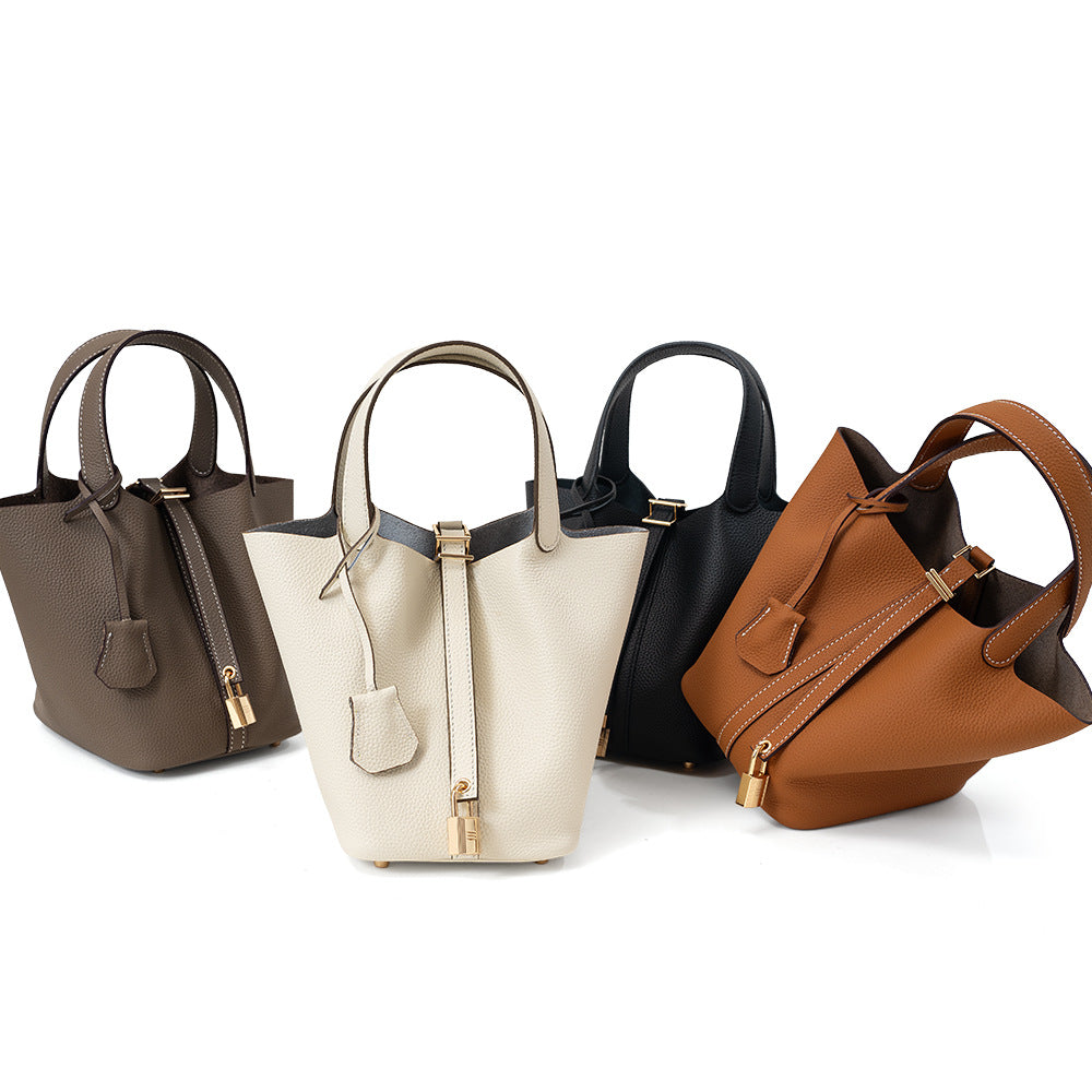 Leather Basket Handbag