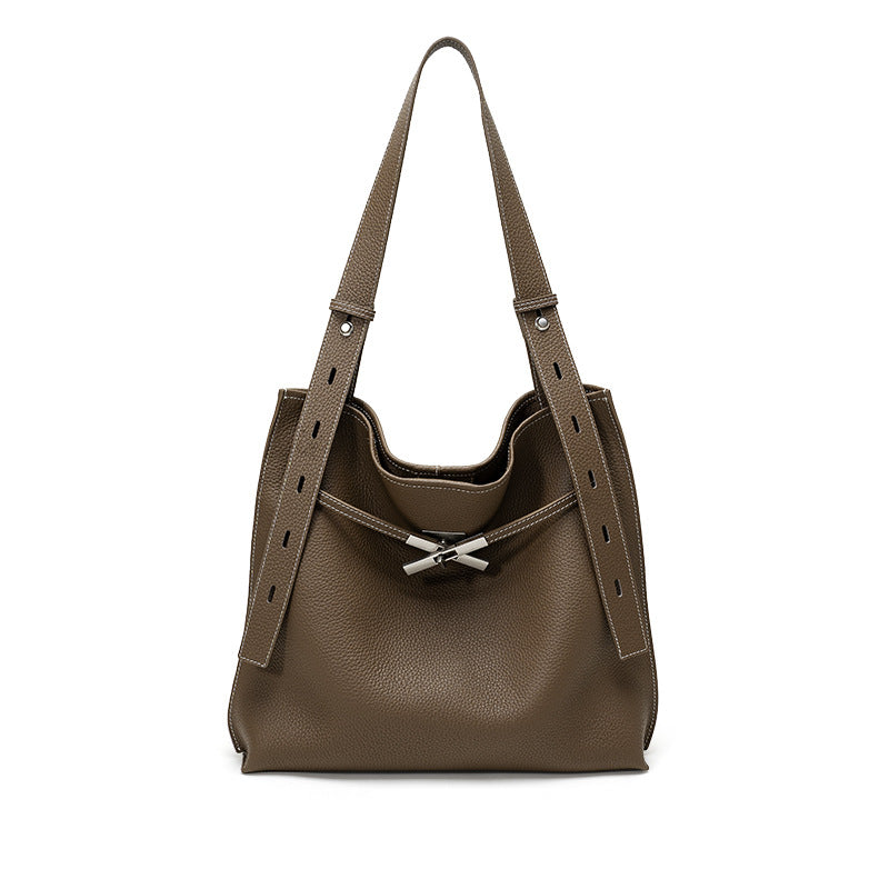 Leather Flap Tote Crossbody