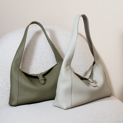 Pebbled Leather Underarm Tote