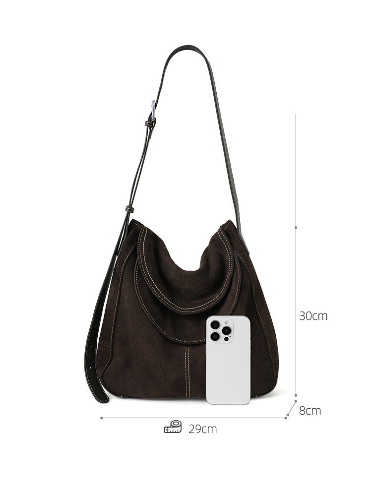 Large Nubuck Leather Crossbody
