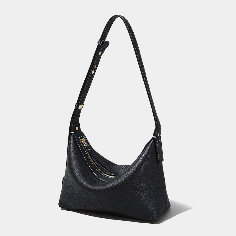 Cowhide Underarm Crossbody Bag