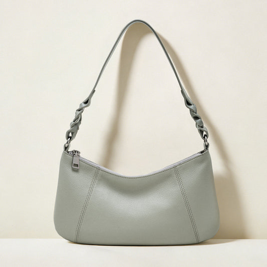 Cowhide Underarm Top-Handle Bag