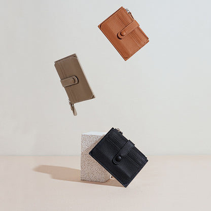 Leather Zip Card Holder Wallet