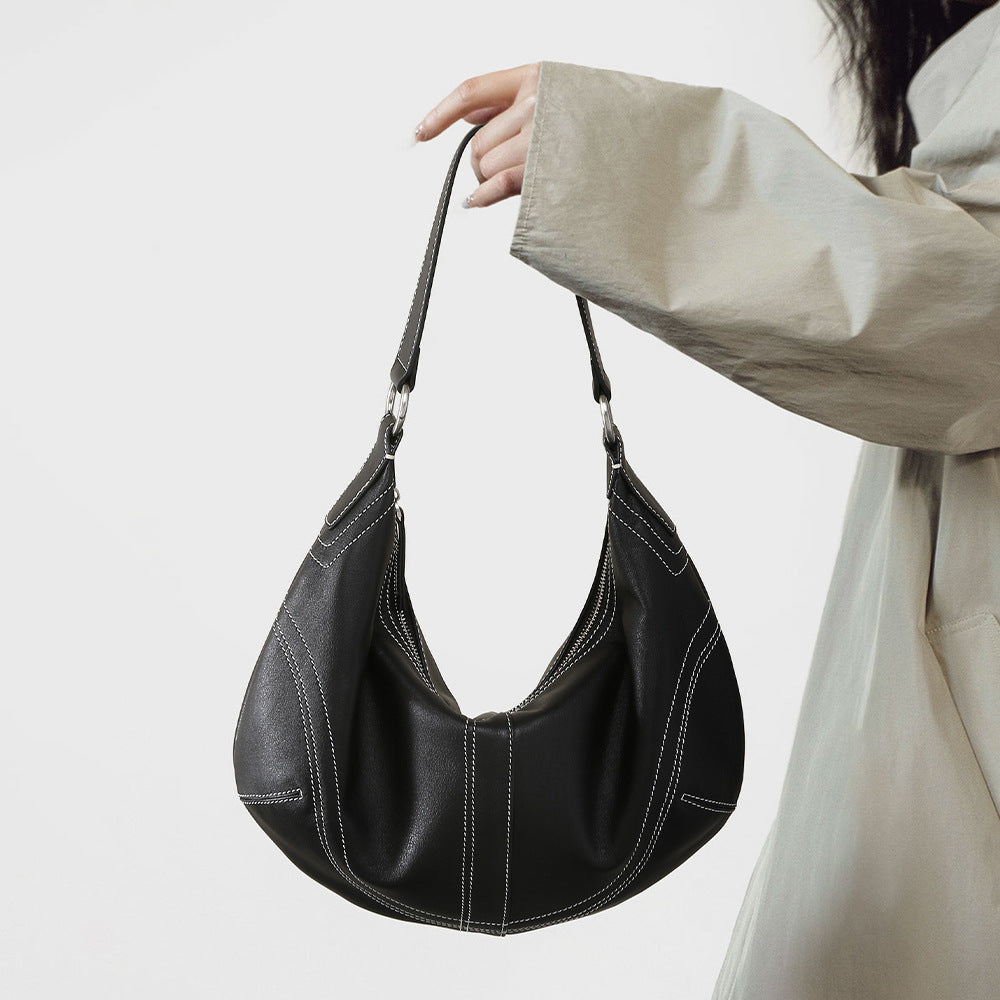 Cowhide Leather Dumpling Crossbody