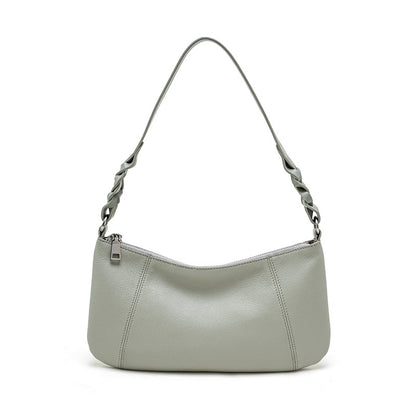 Cowhide Underarm Top-Handle Bag