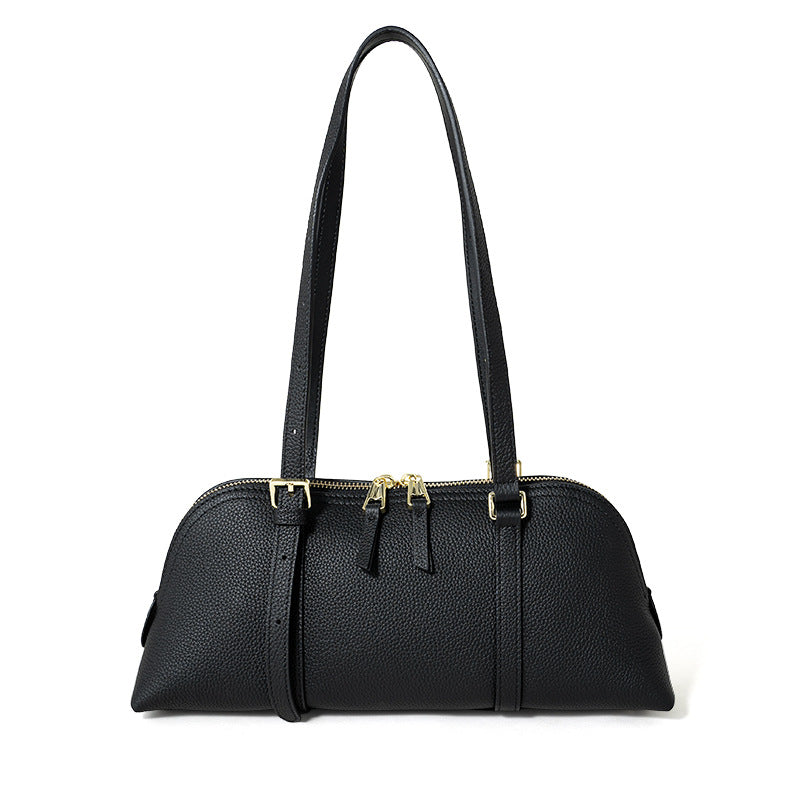 Leather Baguette Handbag
