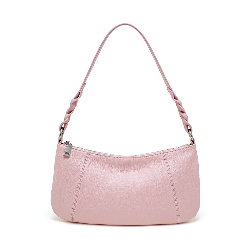 Cowhide Underarm Top-Handle Bag