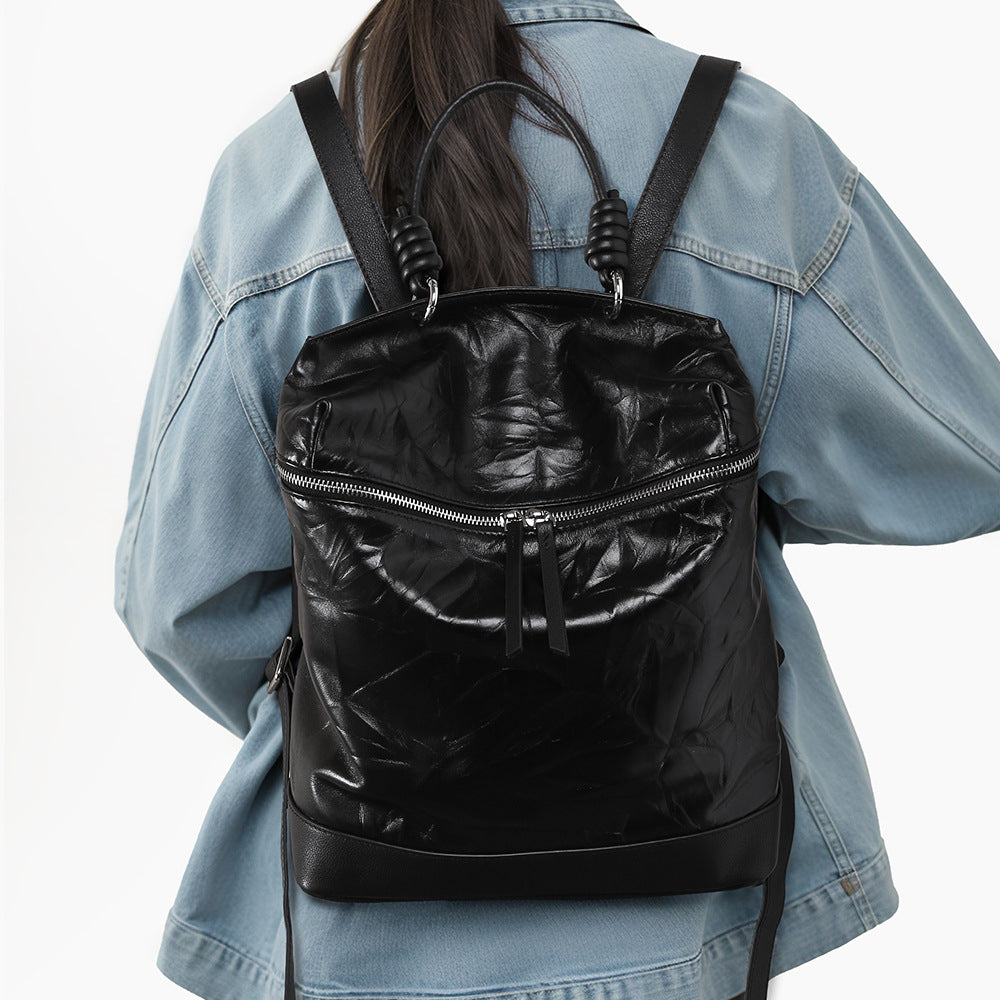 Pebbled Leather Backpack