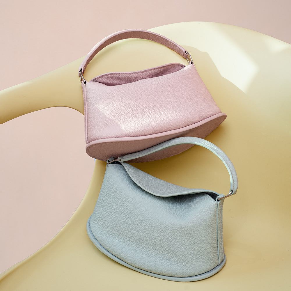 Leather Underarm Tote with Strap