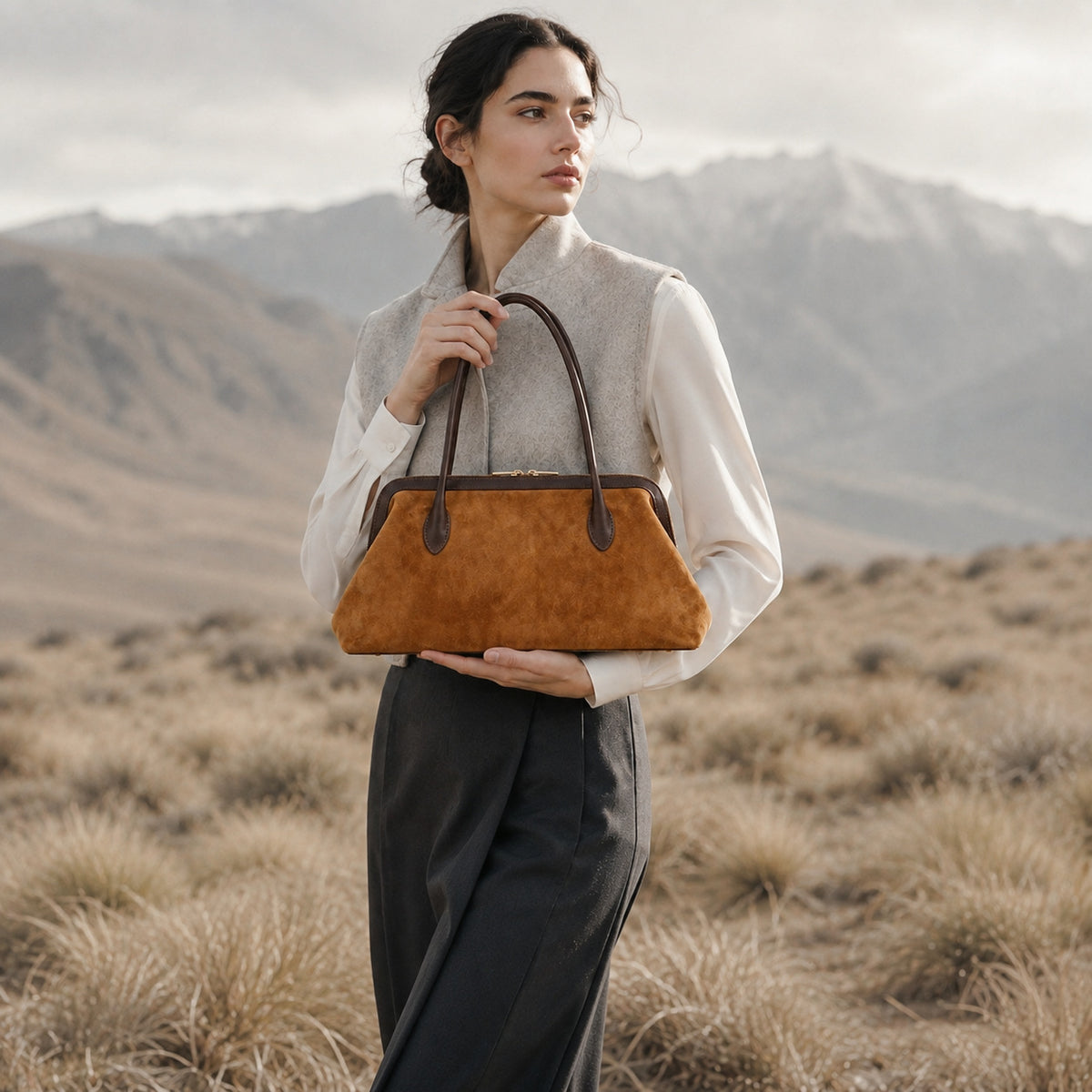 Vintage Nubuck Underarm Bag