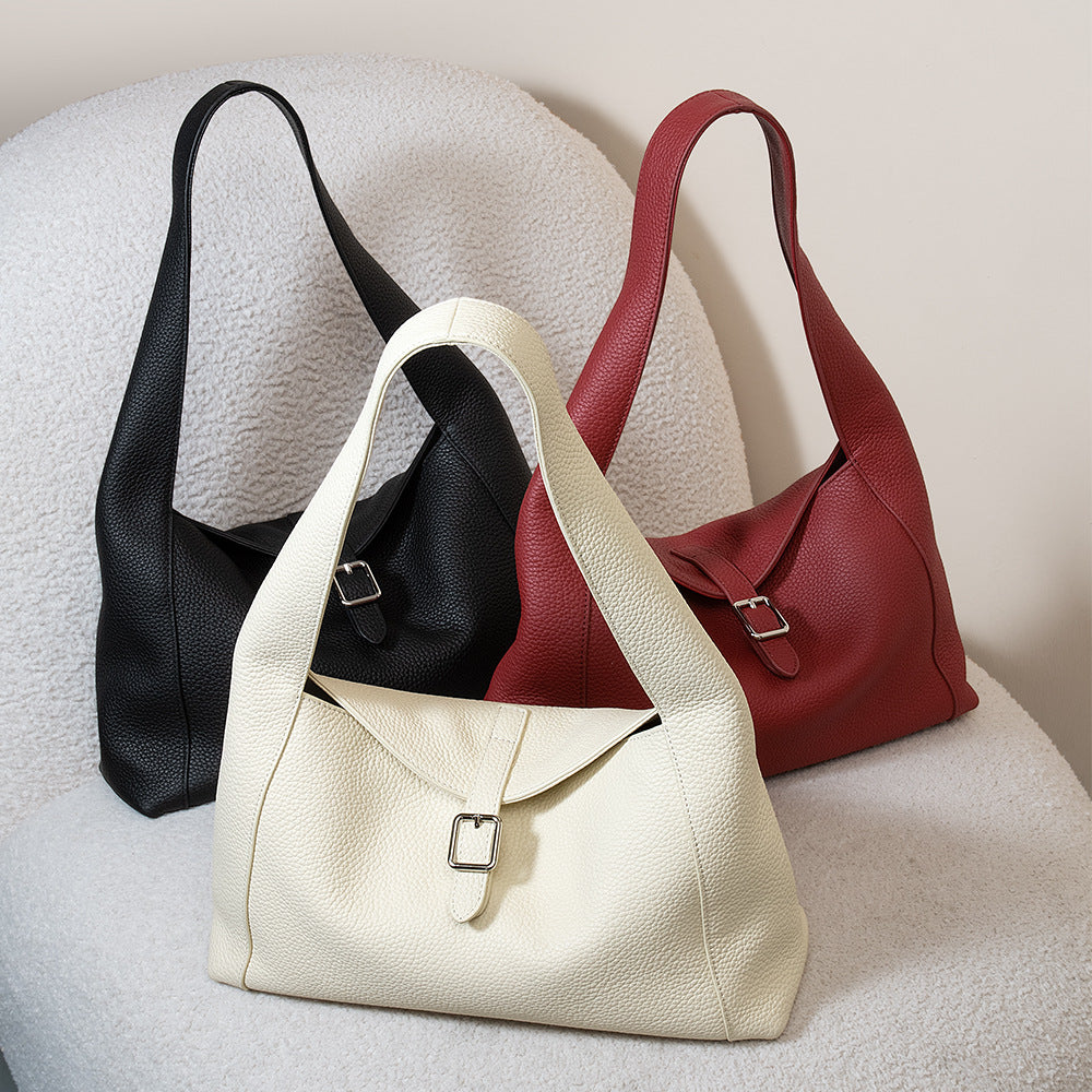 Pebbled Leather Underarm Tote