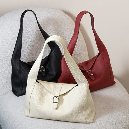 Pebbled Leather Underarm Tote