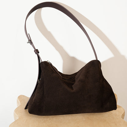 Glossy Nubuck Leather Tote