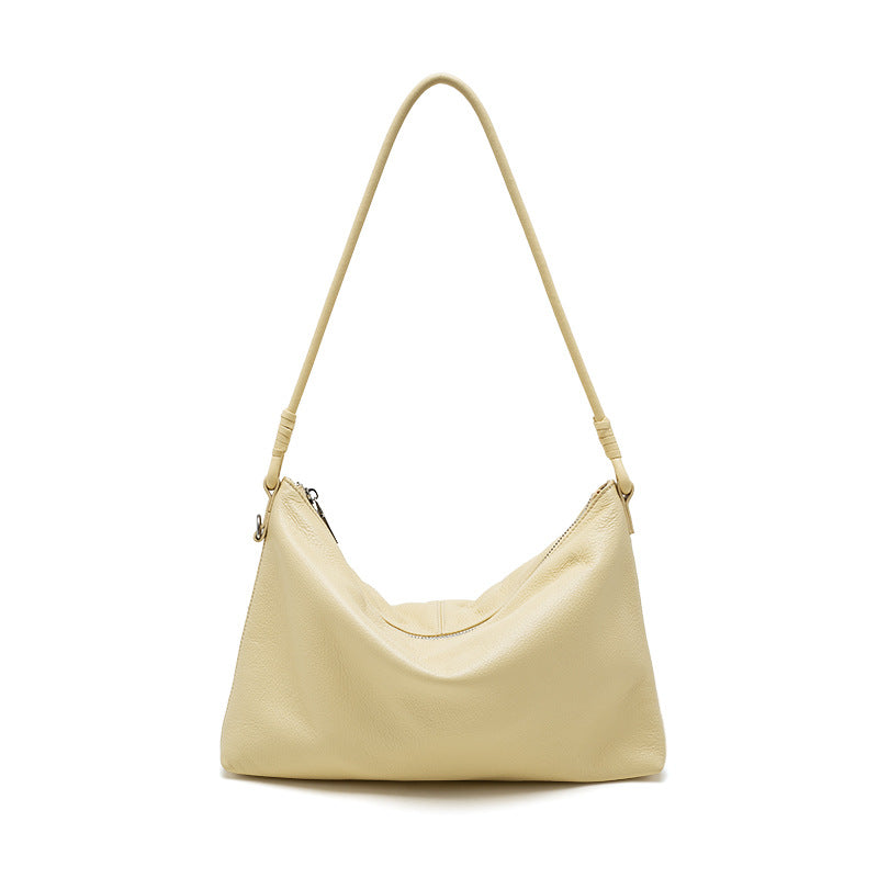 Cowhide Leather Top-Handle Shoulder Bag