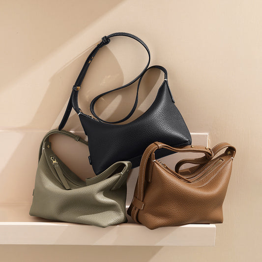 Cowhide Underarm Crossbody Bag