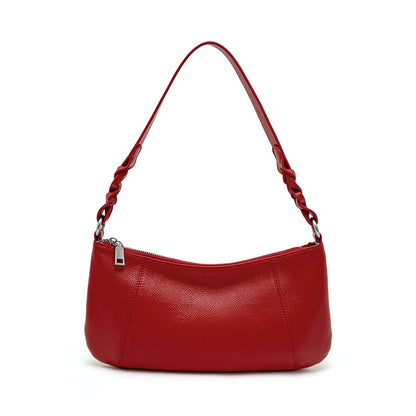 Cowhide Underarm Top-Handle Bag