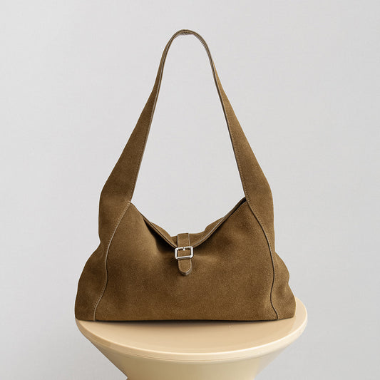 Nubuck Leather Crossbody Tote