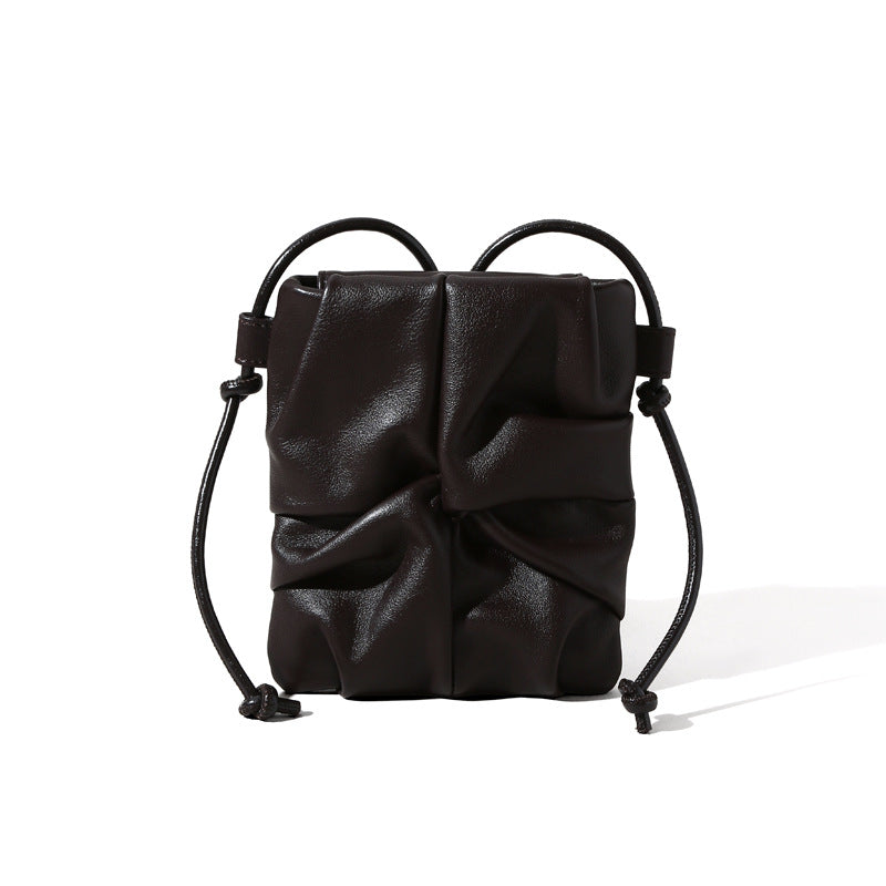 Mini Pleated Leather Crossbody