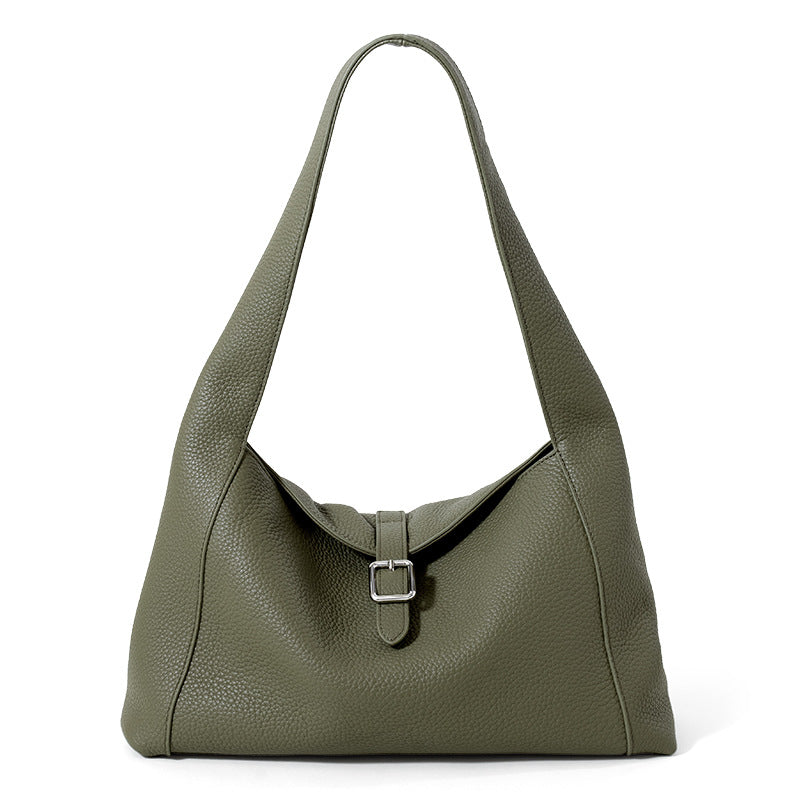 Pebbled Leather Underarm Tote