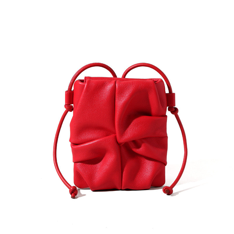 Mini Pleated Leather Crossbody