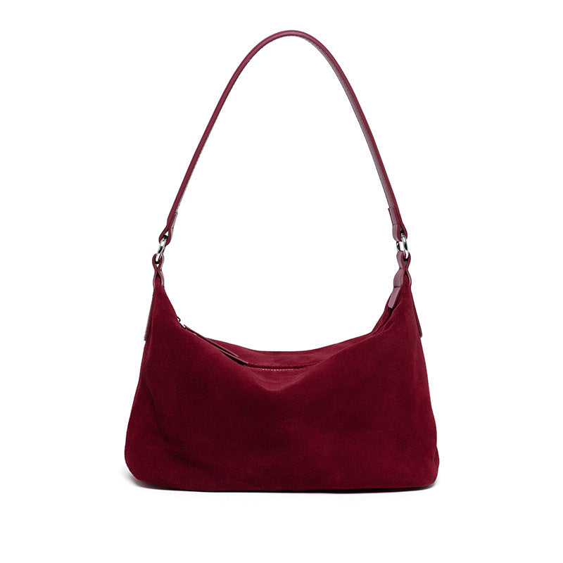 Nubuck Leather Underarm Tote