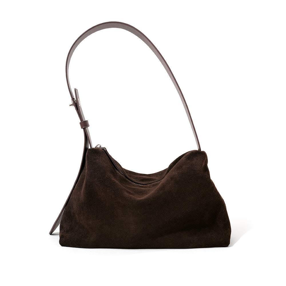 Glossy Nubuck Leather Tote
