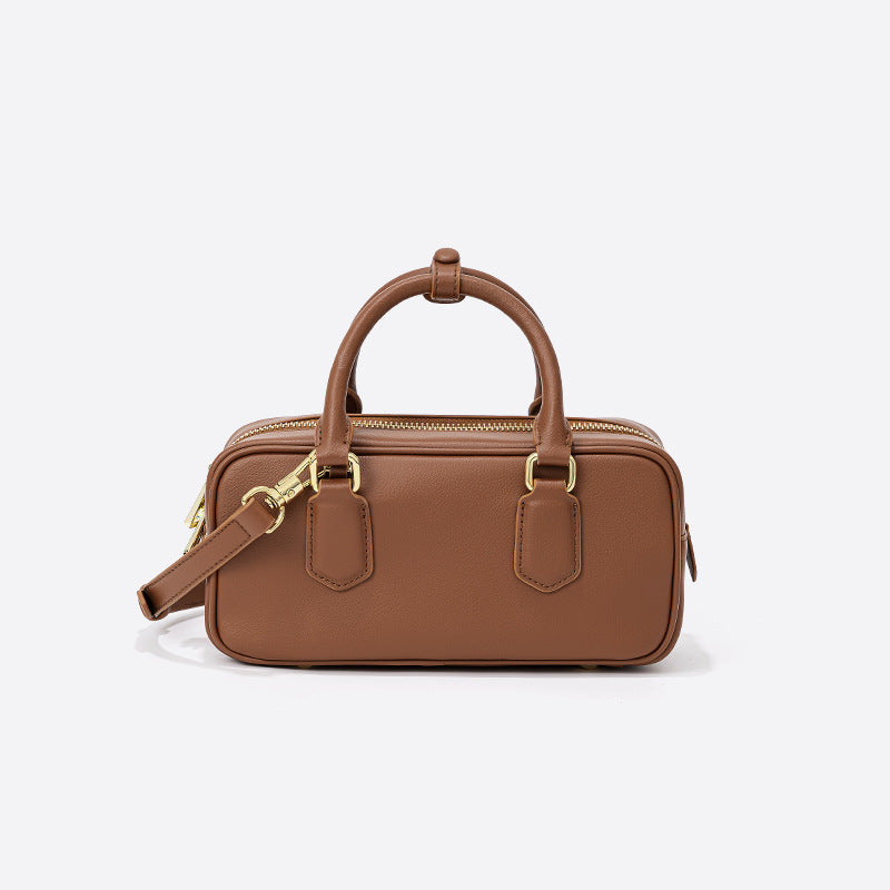 Leather Bowling Boston Bag