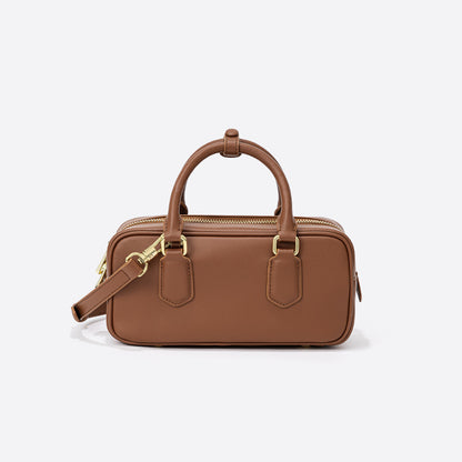 Leather Bowling Boston Bag