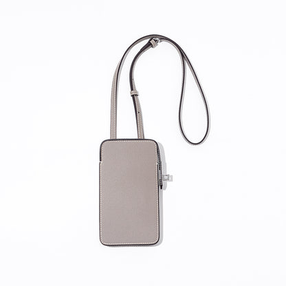 Pebbled Leather Box Phone Bag