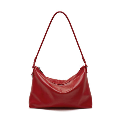 Cowhide Leather Top-Handle Shoulder Bag