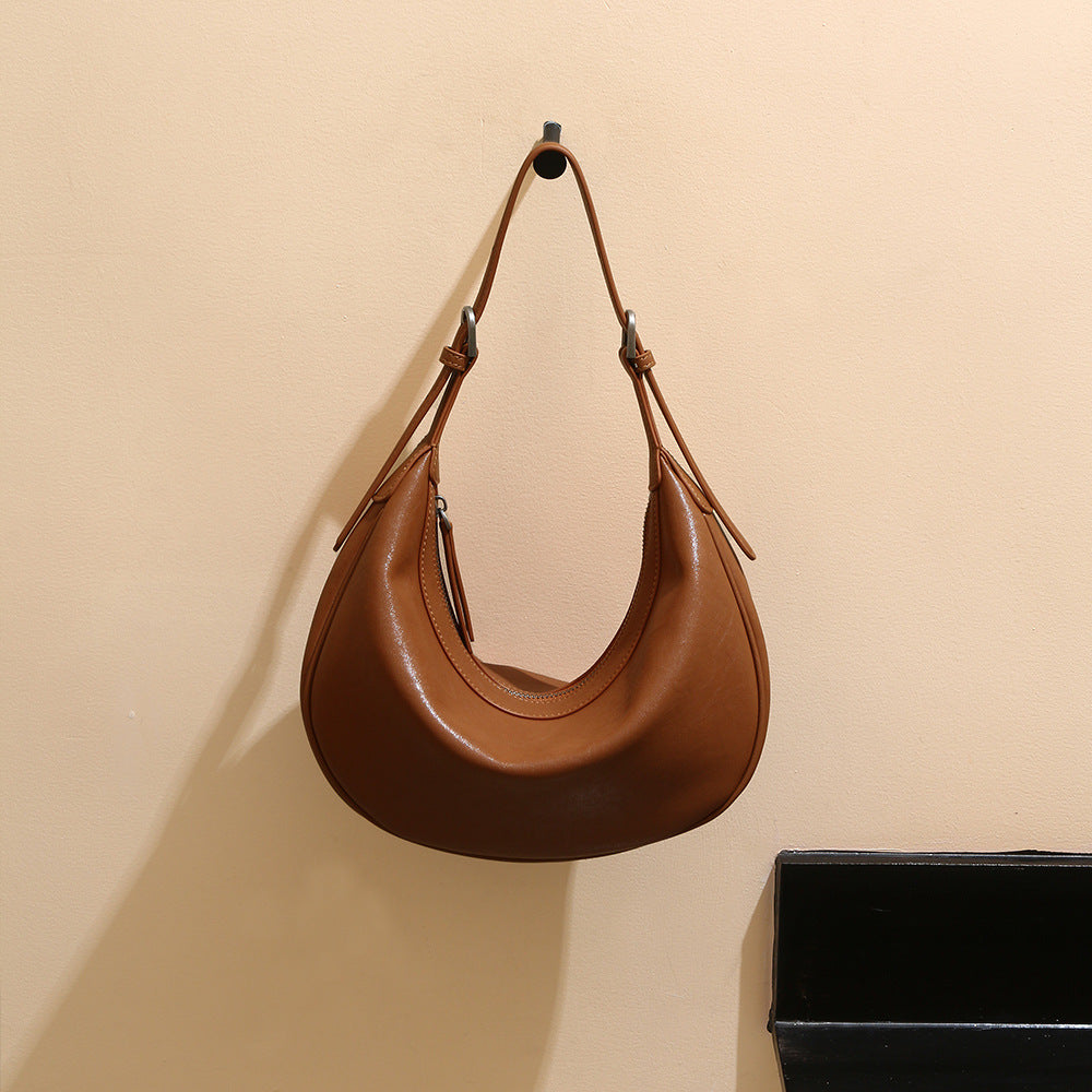 Vegetable-Tanned Leather Dumpling Bag