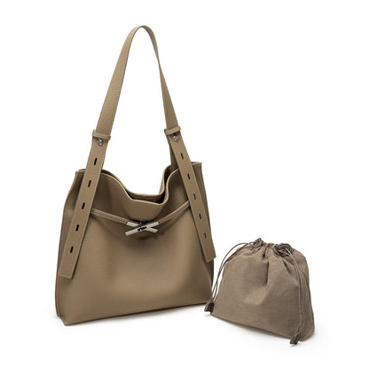 Leather Flap Tote Crossbody
