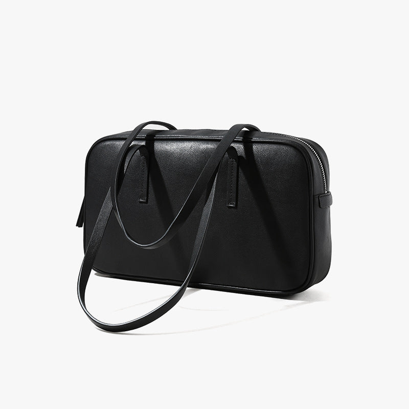 Leather Boston Underarm Tote