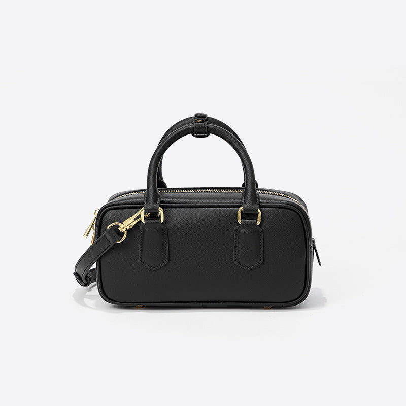 Leather Bowling Boston Bag