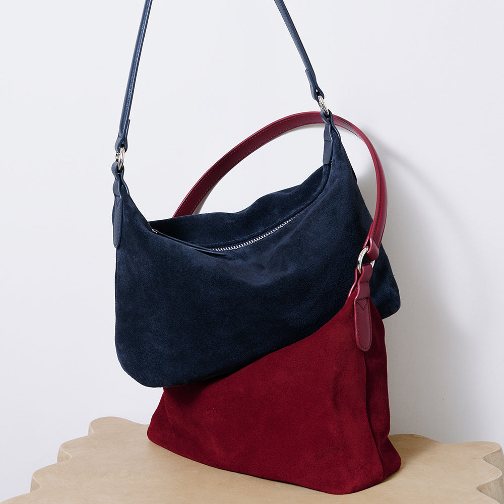 Nubuck Leather Underarm Tote