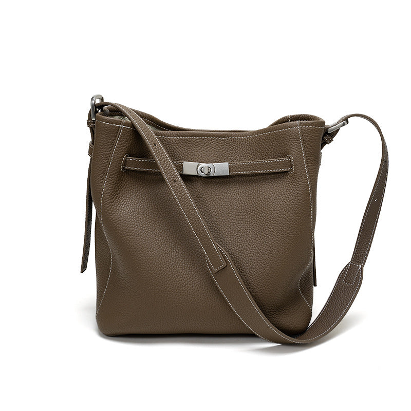Large Leather Bucket Tote