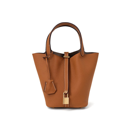Leather Basket Handbag