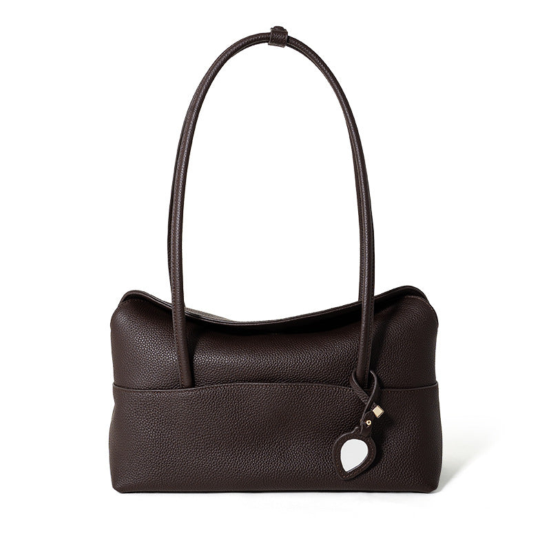 Korean-Style Leather Tote Handbag
