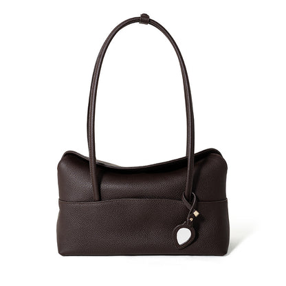 Korean-Style Leather Tote Handbag