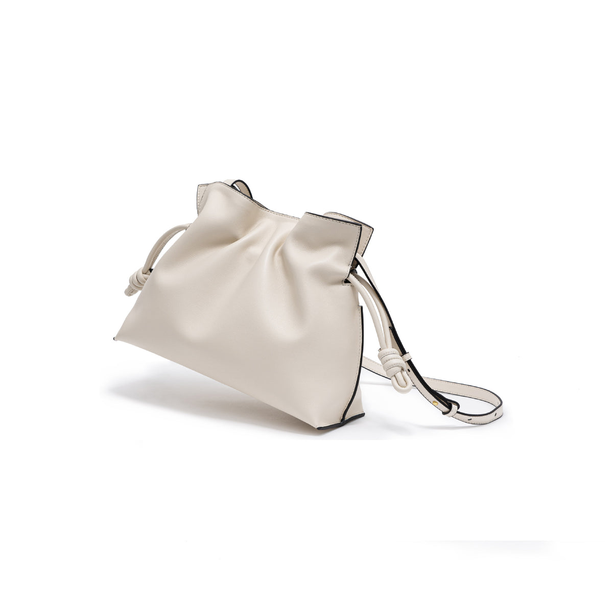 Pleated Leather Top-Handle Bag