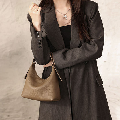 Cowhide Leather Crossbody Handbag