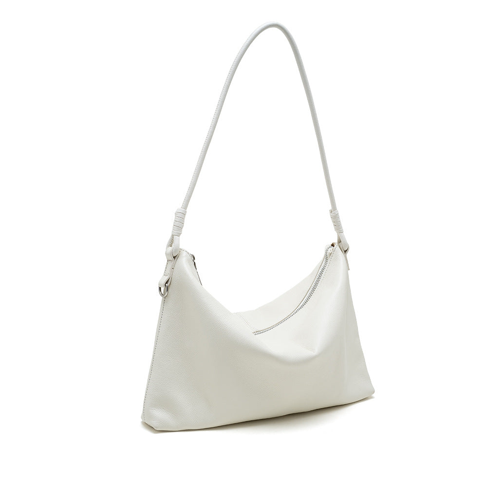 Cowhide Leather Top-Handle Shoulder Bag