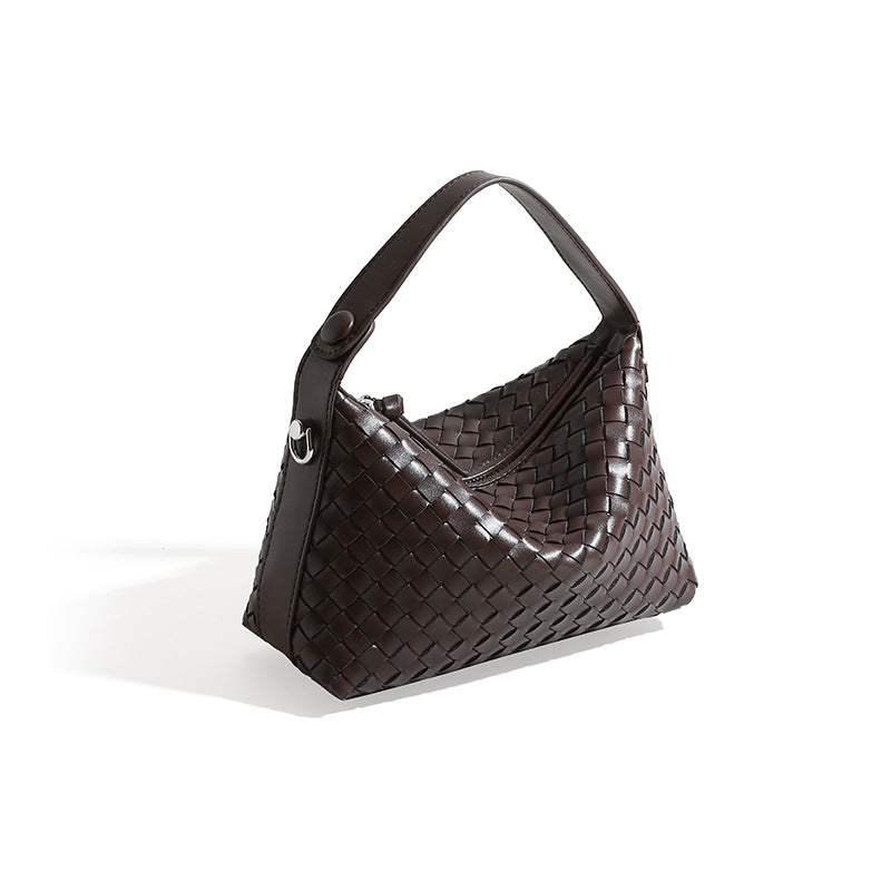 Woven Leather Dumpling Bag