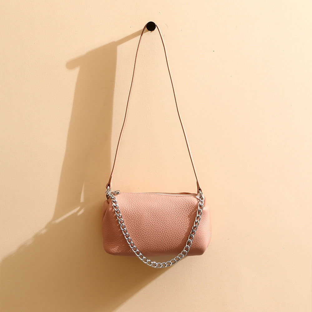 Leather Barrel Chain Bag