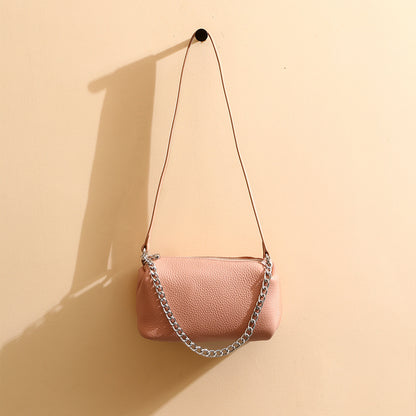Leather Barrel Chain Bag